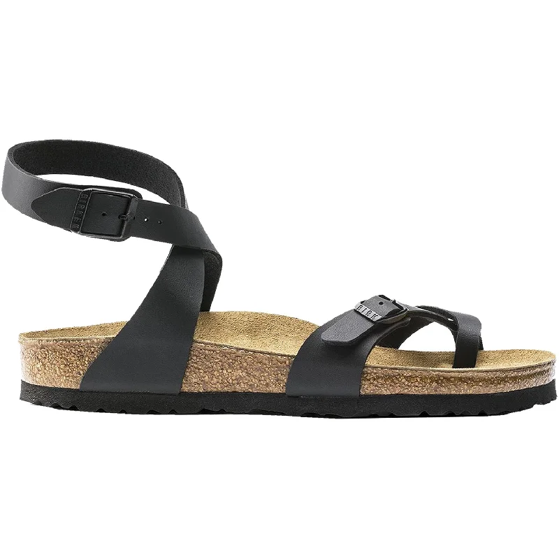 Men's sandals with a contrast stitching detailMen's sandals with a contrast stitching detailWomen's Birkenstock Yara Black Birko-Flor