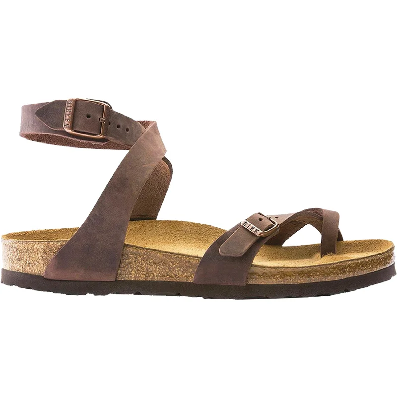 Men's sandals in a neutral color like black or brownMen's sandals in a neutral color like black or brownWomen's Birkenstock Yara Habana Oiled Leather