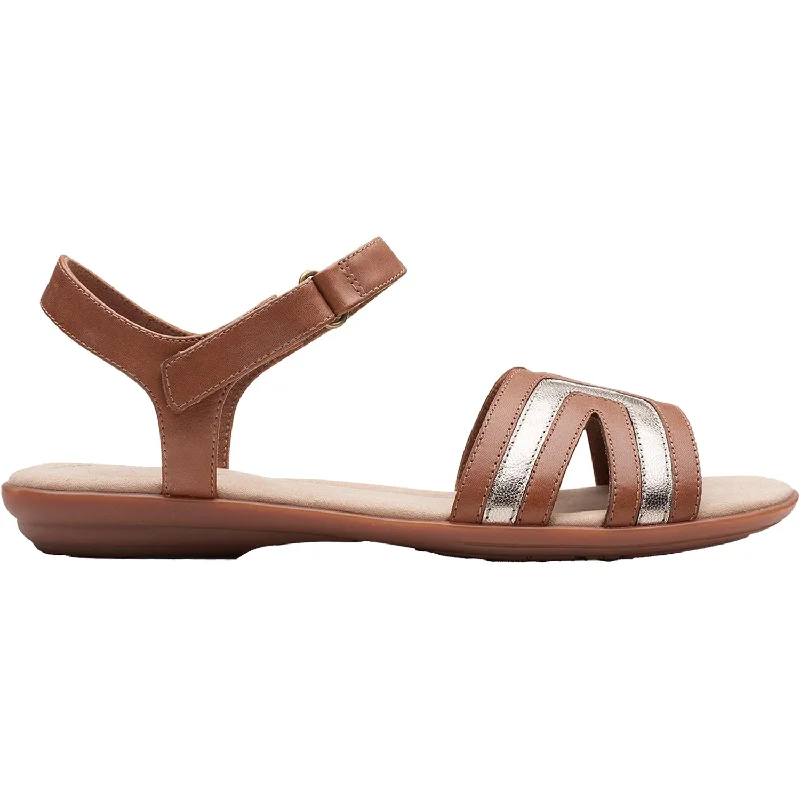 Men's sandals with a flexible sole for easy movementMen's sandals with a flexible sole for easy movementWomen's Clarks Ada Mist Tan Metallic Combi Leather