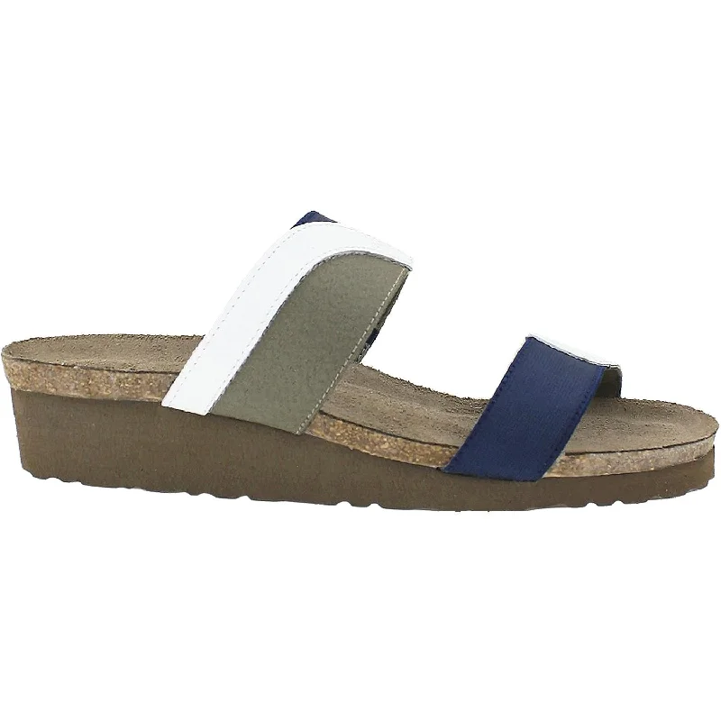 Men's sandals with a wide strap for supportMen's sandals with a wide strap for supportWomen's Naot Frankie White Diamond/Shiny Blue Leather/Elastic