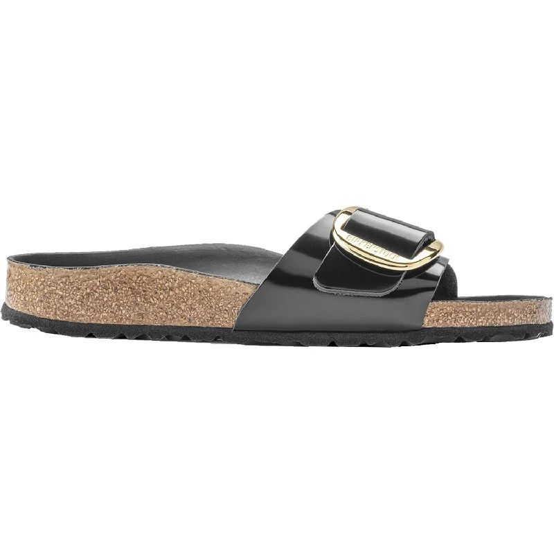 Flip - flop style men's sandals for beach wearFlip - flop style men's sandals for beach wearWomen's Birkenstock Madrid Big Buckle High Shine Black Leather