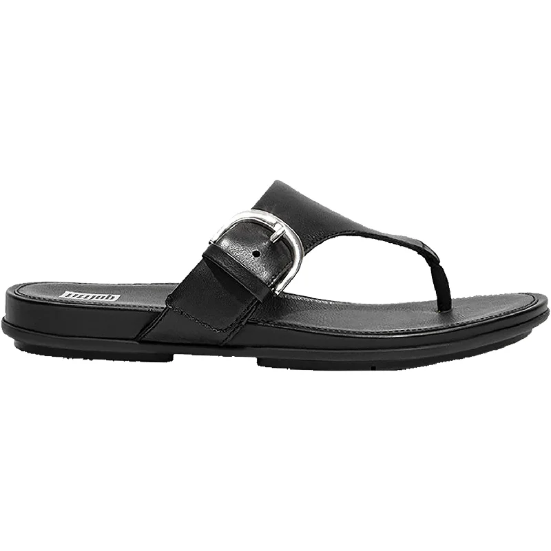 Men's sandals with a durable outer soleMen's sandals with a durable outer soleWomen's FitFlop Graccie Toe-Post All Black Leather