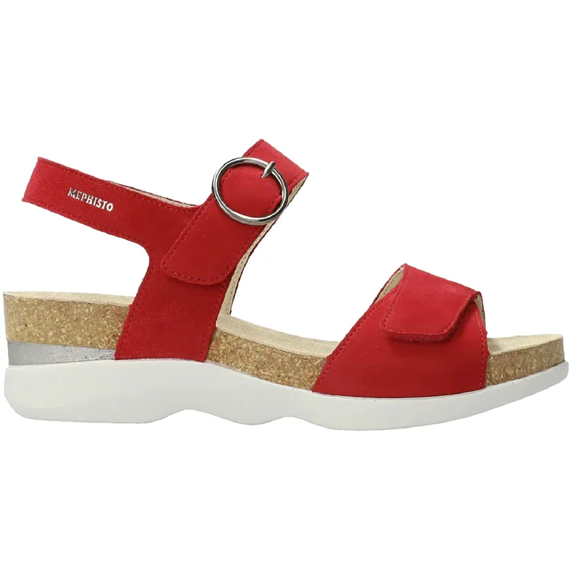 Men's leather sandals with an adjustable strapMen's leather sandals with an adjustable strapWomen's Mephisto Oriana Scarlet Red Velvet Leather