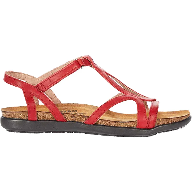 Men's sandals with a contrast stitching detailMen's sandals with a contrast stitching detailWomen's Naot Dorith Kiss Red Leather