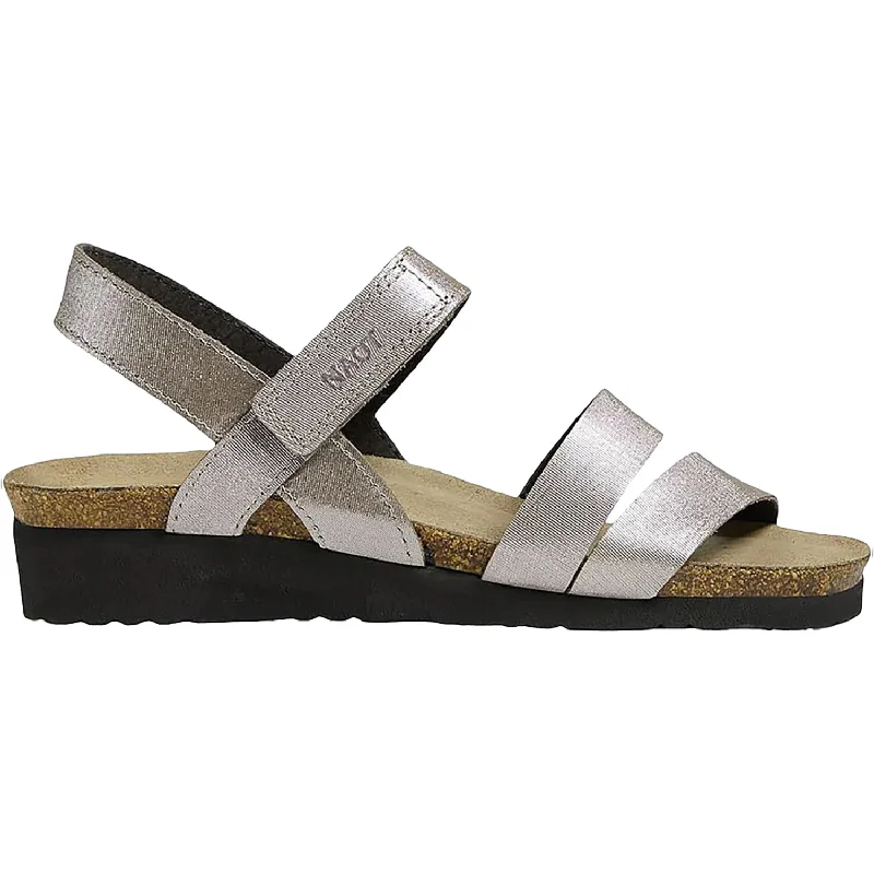 Men's sandals with a flexible sole for easy movementMen's sandals with a flexible sole for easy movementWomen's Naot Kayla Silver Threads Leather