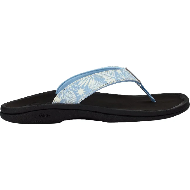 Men's sandals with a contrast stitching detailMen's sandals with a contrast stitching detailWomen's OluKai Ohana Pale Blue/Black Synthetic