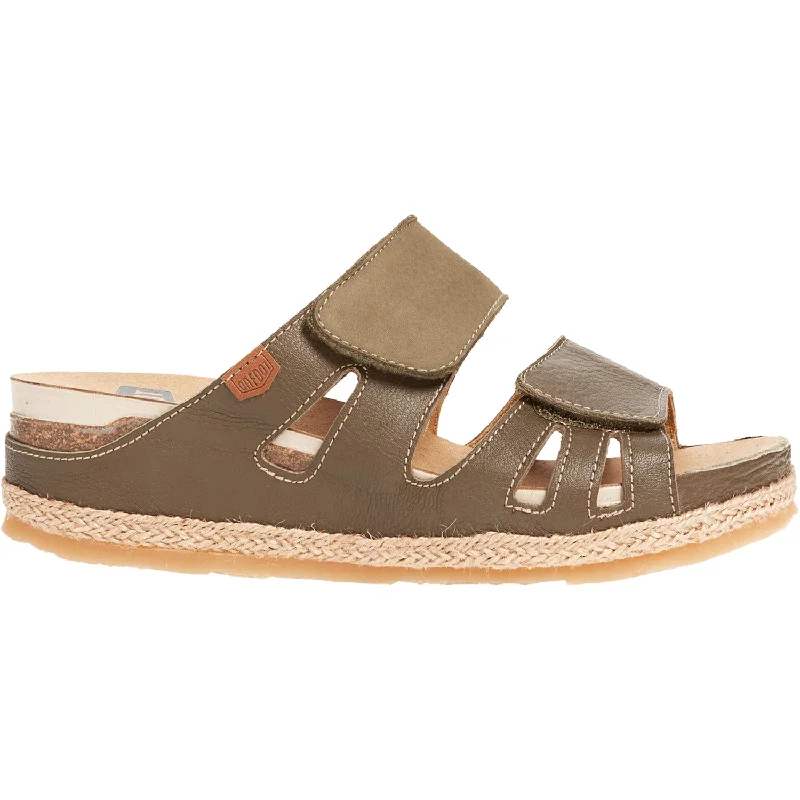 Men's sandals with a flexible sole for easy movementMen's sandals with a flexible sole for easy movementWomen's On Foot 222 Cynara Slide Khaki Leather