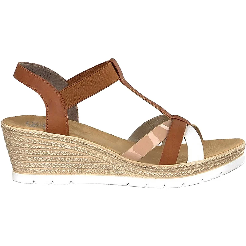 Men's sandals with a wide strap for supportMen's sandals with a wide strap for supportWomen's Rieker 61995-81 Bianco/Cayenne Synthetic