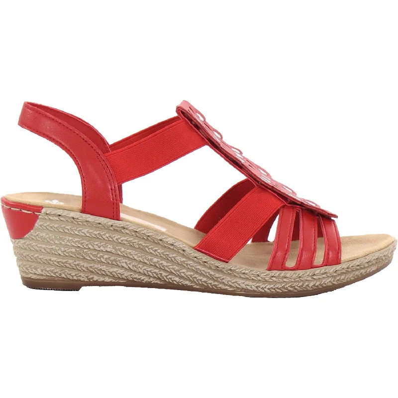 Men's sandals with a contrast stitching detailMen's sandals with a contrast stitching detailWomen's Rieker 62436-33 Fanni 36 Red Synthetic