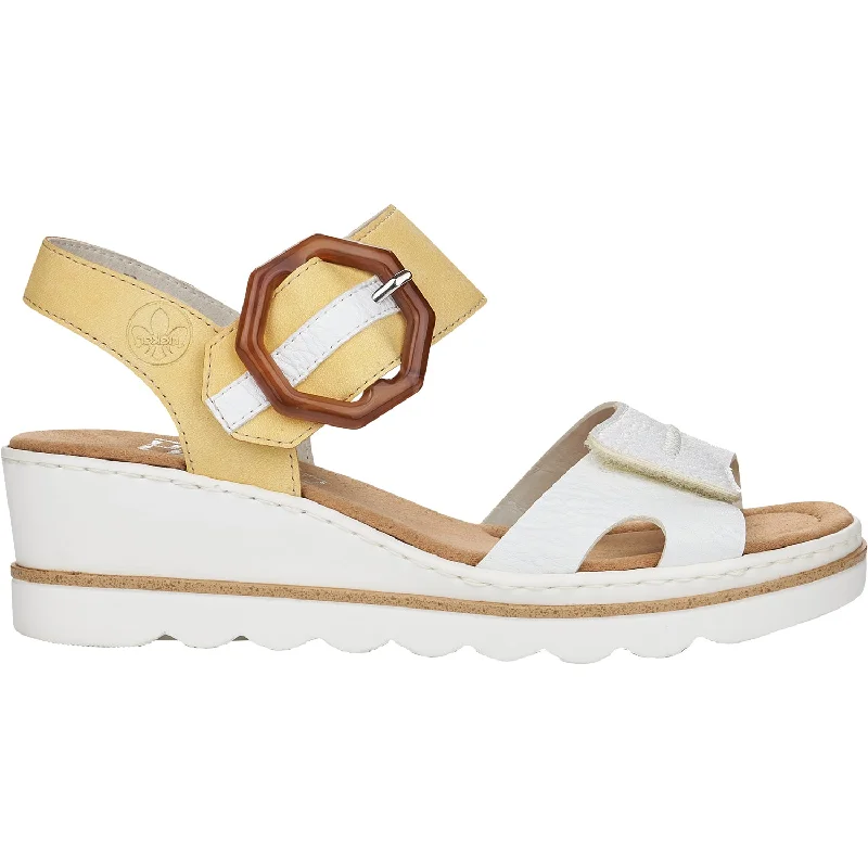 Men's sandals with a buckle closureMen's sandals with a buckle closureWomen's Rieker 67476-69 Rose 76 Weiss/Sun Synthetic