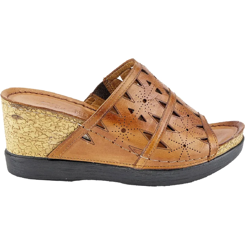 Men's sandals with a durable outer soleMen's sandals with a durable outer soleWomen's Spring Step Fusawedge Camel Leather