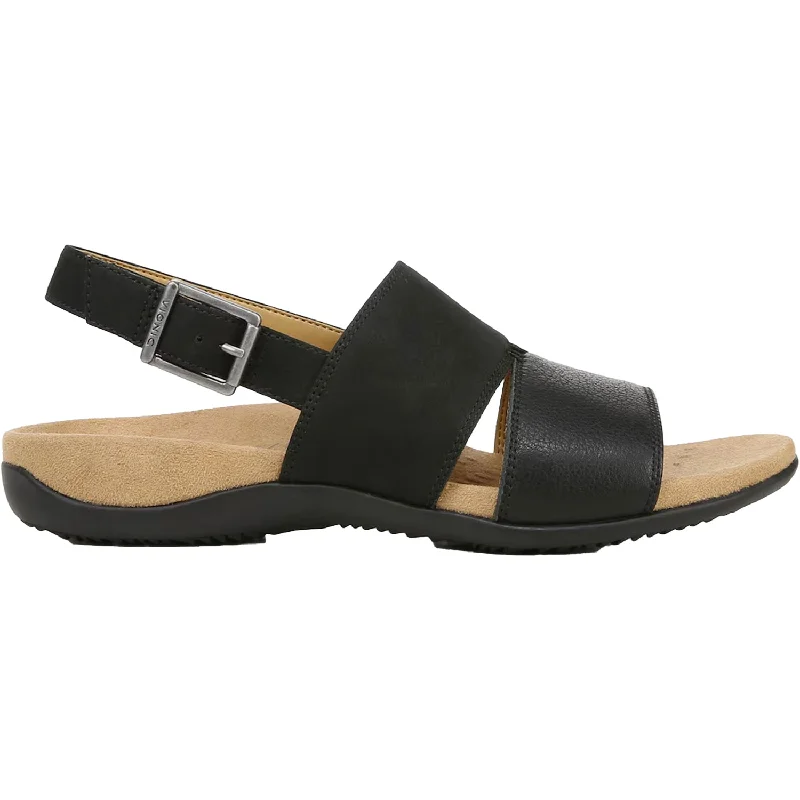 Men's sandals with a perforated leather upper for ventilationMen's sandals with a perforated leather upper for ventilationWomen's Vionic Morro Black Leather/Nubuck