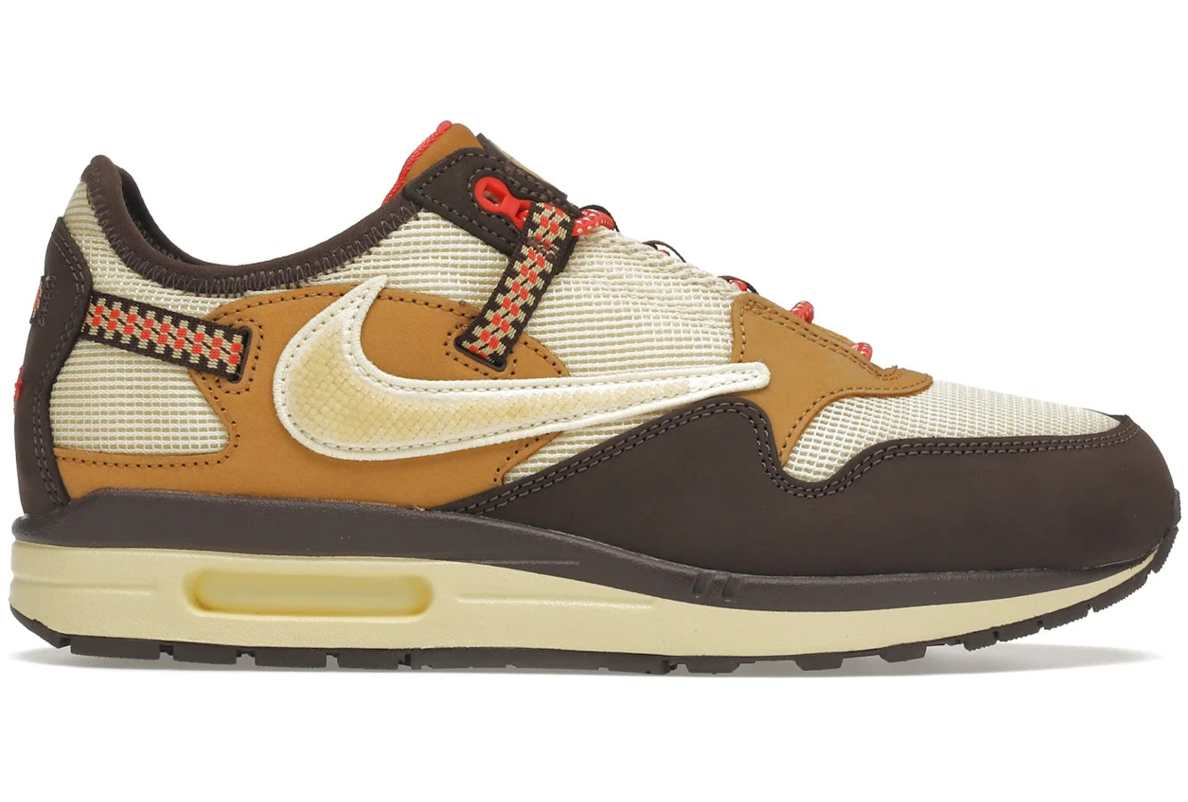 Men's lifestyle sneakers with a premium material constructionAir Max 1 x Travis Scott Baroque Brown