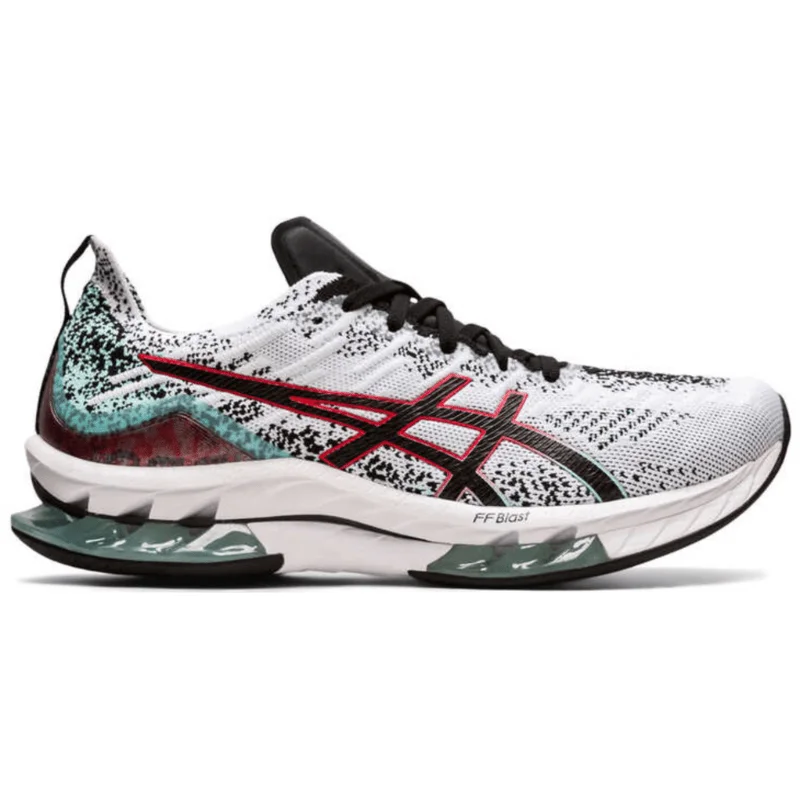 Men's low - top canvas sneakers with a floral printMen’s Asics Gel-Kinsei Blast ‘White/Black' (Sea Breeze)