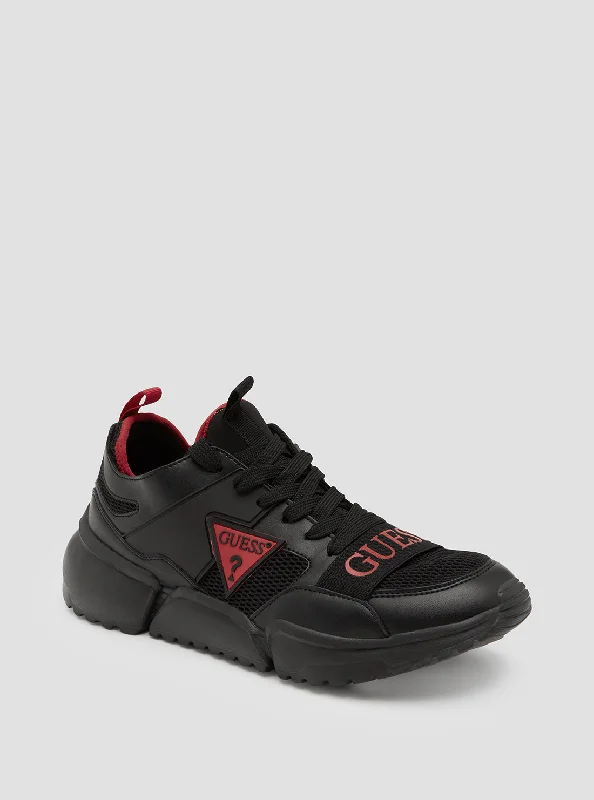 Men's retro - style sneakers inspired by the 80sBlack Skillz Logo Low Top Sneakers