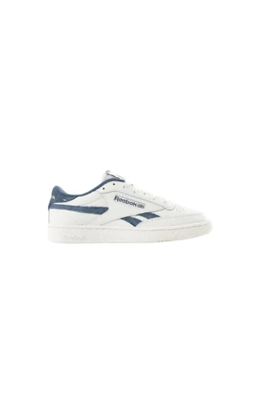 Men's casual leather sneakers with a distressed finishClub C Revenge Shoe Chalk Hoops Blue