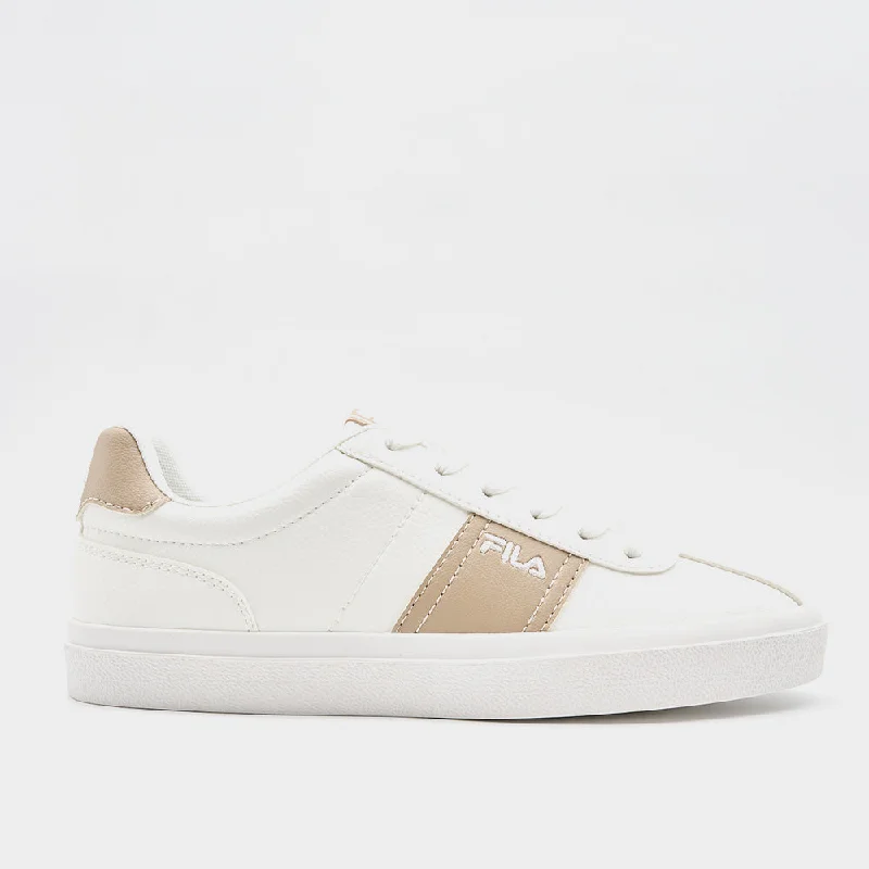 Men's vegan leather sneakers for an eco - friendly optionFila Mens Roman Sneaker White/Beige _ 182988 _ White