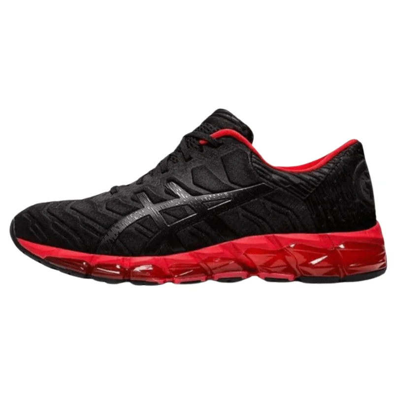 Men's casual leather sneakers with a distressed finishMen’s Asics Gel-Quantum 360 5 ‘Black/Speed Red’