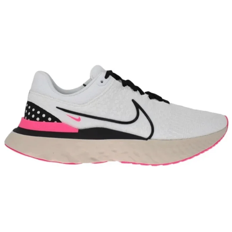 Men's neon - colored sneakers for a bold statementMen’s Nike  React Infinity Run FK 3 ‘White/Pearl White/Hot Pink’