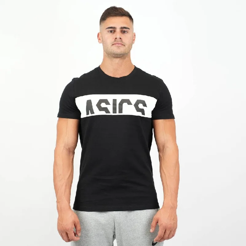 Men's adjustable - strap sneakers for a customized fitMens Asics Sport Logo T-Shirt (Black/White)