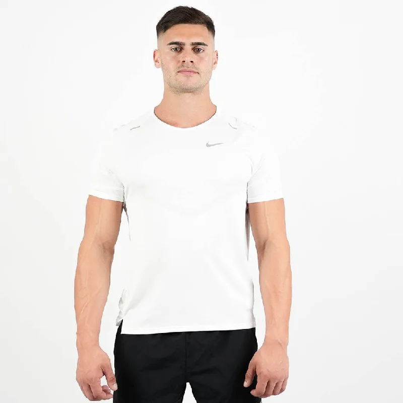 Men's camo - print sneakers for an edgy styleMen's Nike Dri-Fit Rise 365 Running T - Shirt (White)