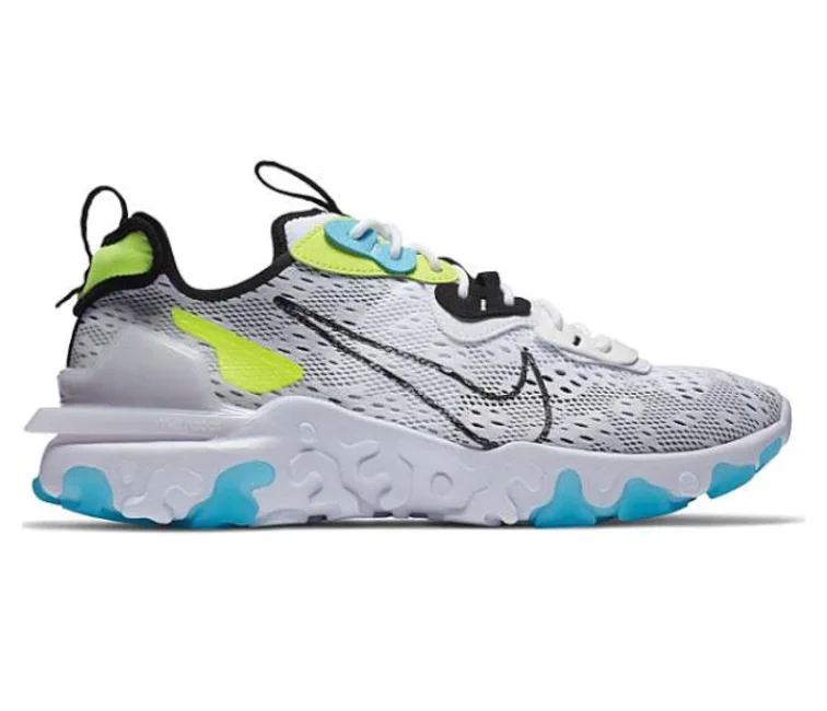 Men's casual leather sneakers with a distressed finishMen's Nike React Vision DimSix (Volt/Blue Fury)