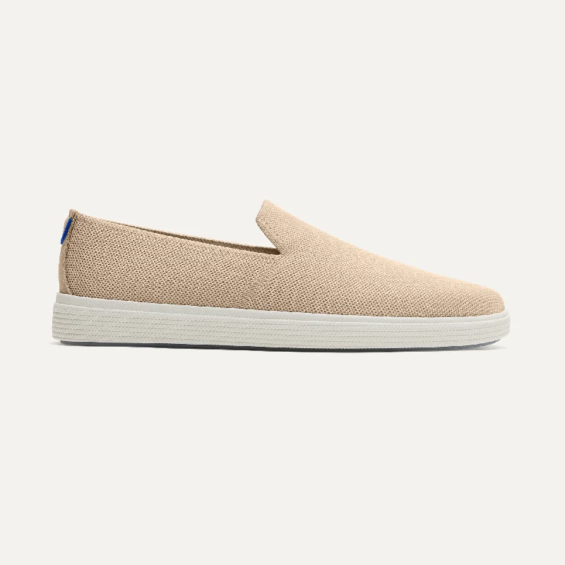 Men's leather - and - mesh combination sneakers for style and functionThe Ravello Slip On Sneaker - Wheat