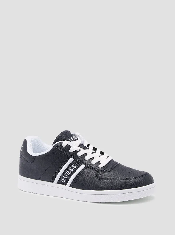 Men's casual sneakers with a woven upper for a unique textureNavy Blue Logo Longle Low-Top Sneakers