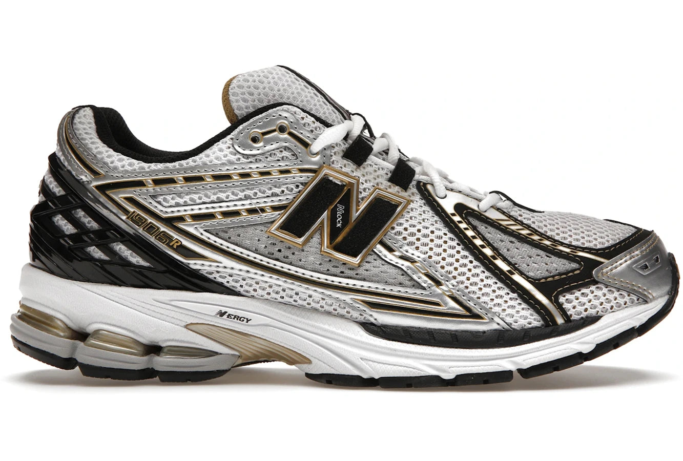 Men's gray mesh sneakers for breathability during workoutsNew Balance 1906R White Metallic Gold