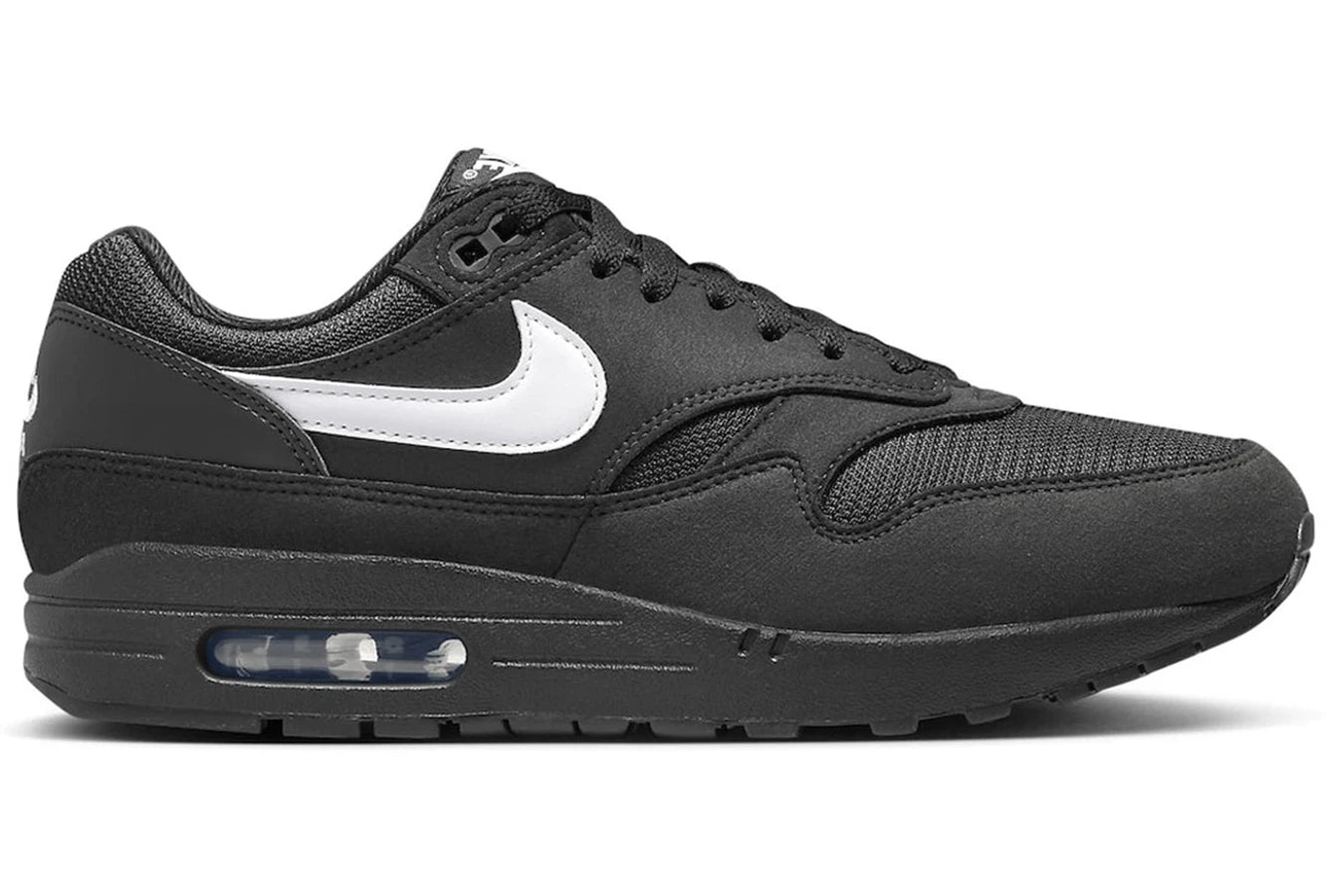 Men's narrow - width sneakers for a snug fitNike Air Max 1 Black White Swoosh