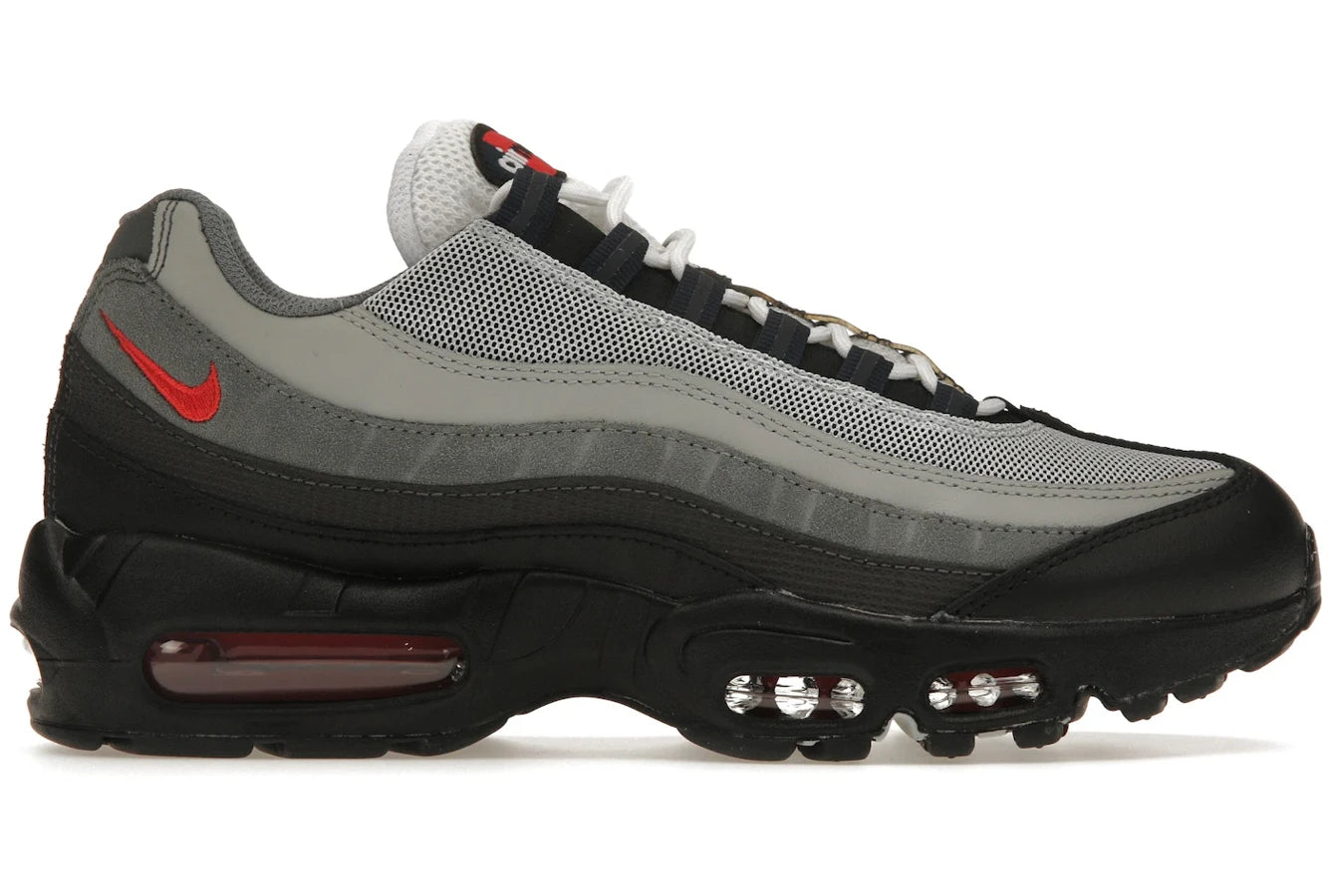 Men's retro - inspired basketball sneakers with a high - top designNike Air Max 95 Track Red Smoke Grey