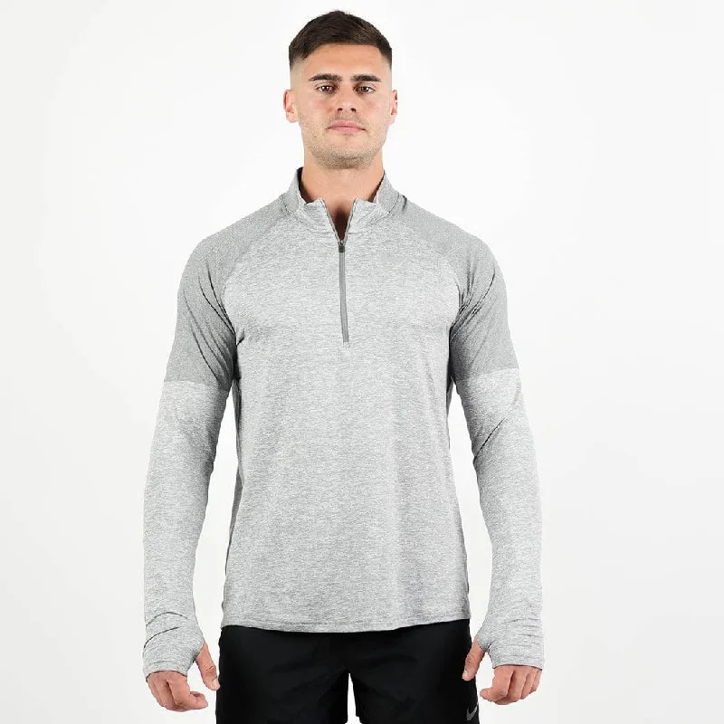 Men's high - top leather sneakers with a zip - up sideNike Dri Fit Element 1/2 Zip Long Sleeve Top (Grey Fog)