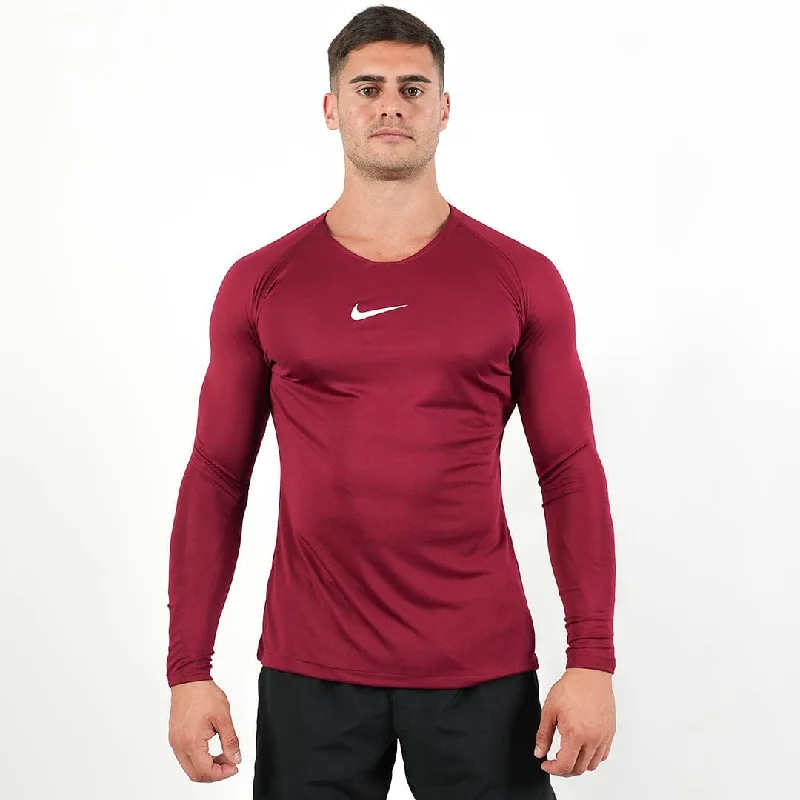 Men's performance - driven running sneakers for marathonsNike Dri-Fit Tight Long Sleeve Fitness Shirt (Maroon)