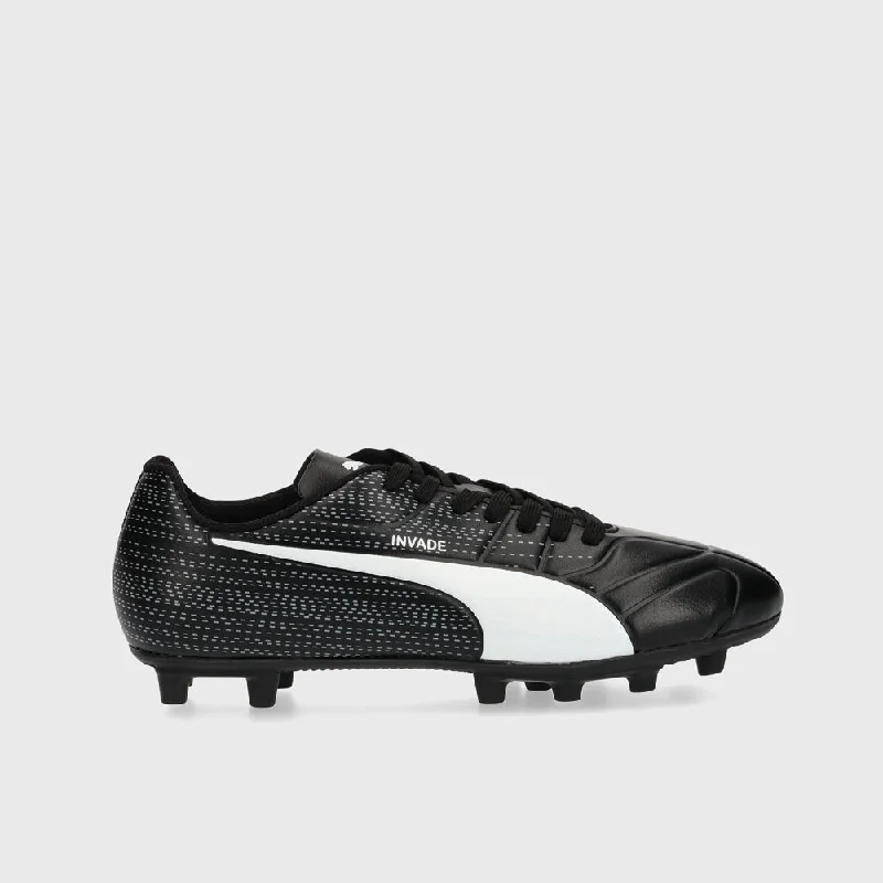 Men's leather - and - mesh combination sneakers for style and functionPuma Mens Invade V3 Fg Dp Football Black/white _ 182478 _ Black