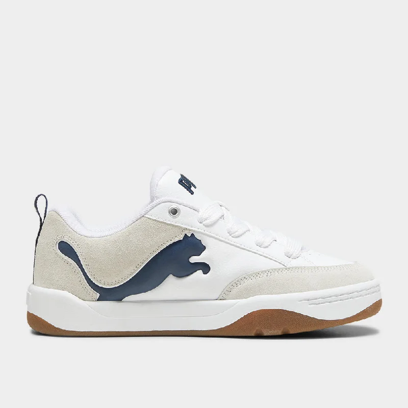 Men's tennis sneakers with a non - slip outsolePuma Mens Park Lifestyle Sd Sneaker White/navy _ 182210 _ White