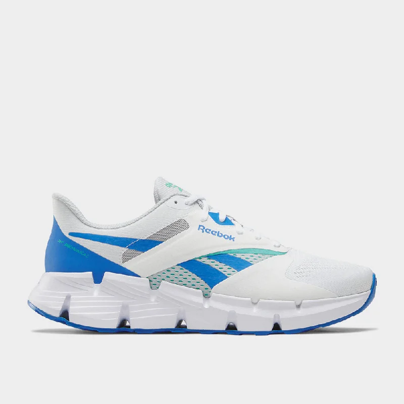 Men's breathable mesh running sneakers with reflective detailsReebok Mens Zig Dynamica 5 Sneaker White/blue _ 183027 _ White