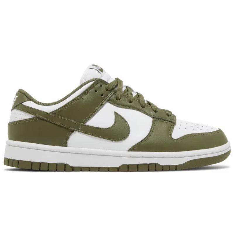 Men's retro - inspired basketball sneakers with a high - top designWomen’s Nike Dunk Low ‘White/Medium Olive’