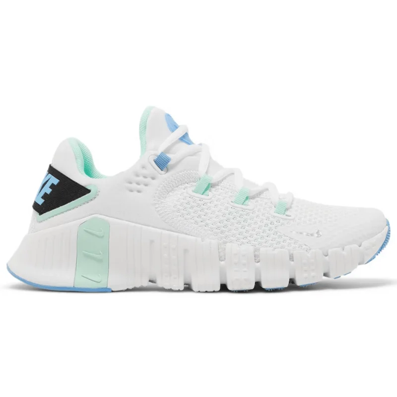 Men's high - end luxury sneakers with hand - stitched detailsWomen’s Nike Free Metcon 4 ‘White/Mettalic Silver’ (Mint/Teal Blue)