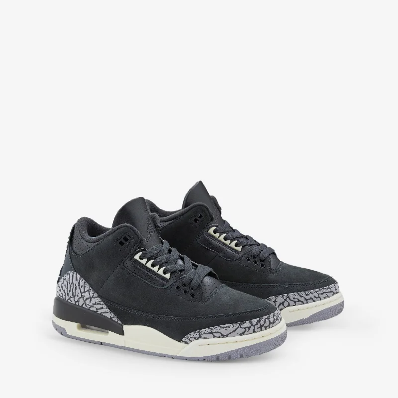 Men's multi - colored sneakers with a gradient effectWomen's Air Jordan 3 Retro Off Noir | Black | Sail | Cement Grey