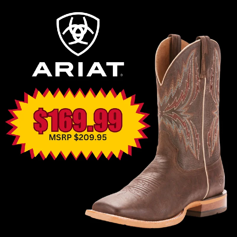 Men's western boots with a high - heeled design and a pointed toeMen's Ariat Arena Rebound Western Boot