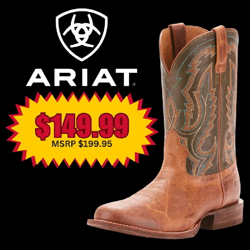 Men's western boots with a distressed leather finish for a rugged lookMen's Ariat Circuit Competitor Western Boot