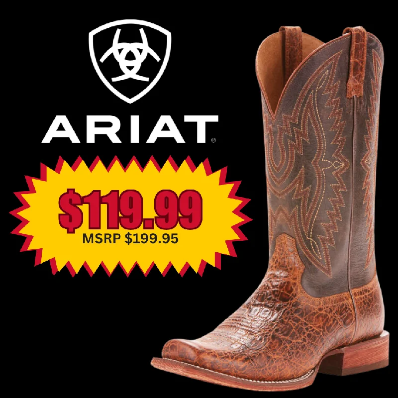 Men's western boots with a leather - wrapped heel and a smooth finishMen's Ariat Circuit Sidepass Western Boot