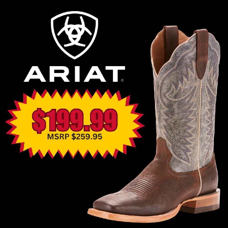 Men's western boots with a high - heeled design and a pointed toeAriat Men's Whiskey Tasmania Crunch 10025185