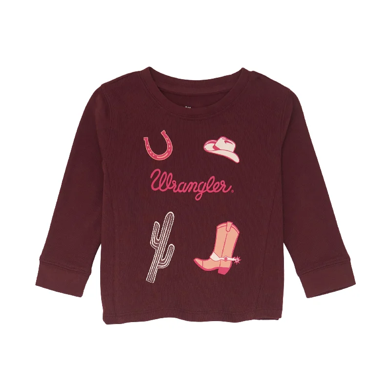 Men's western boots with a distressed leather finish for a rugged lookWrangler Infant/Toddler Girl Burgandy Sweatshirt