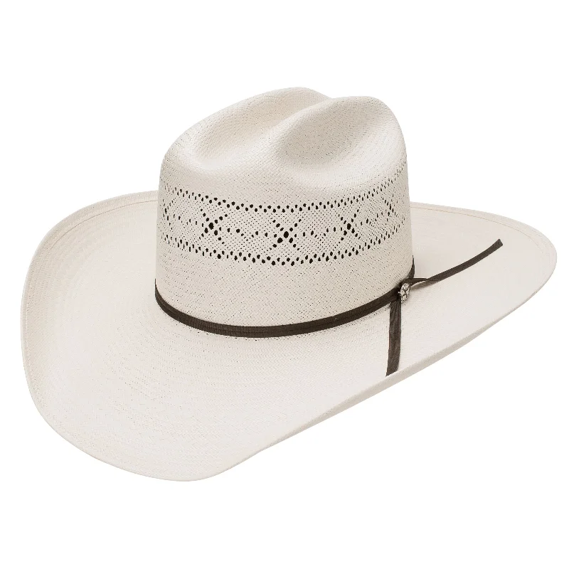 Men's western boots with a decorative inlay on the toe and heelResistol Barbed Wire Straw Hat