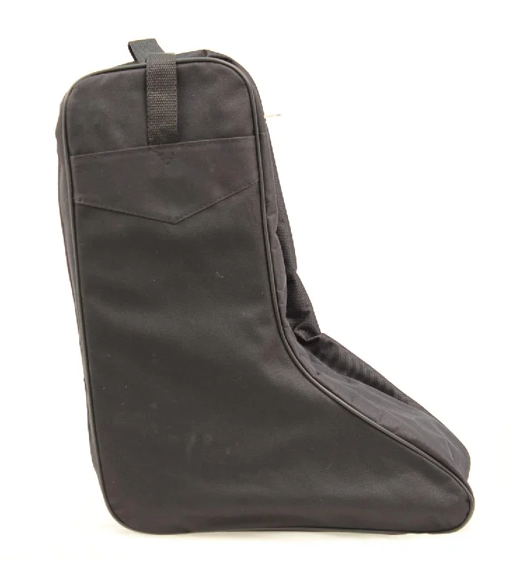 Men's western boots with a leather - wrapped heel and a smooth finishBlack Boot Bag