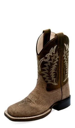 Men's western boots with a silver - toned hardware and accentsOld West Brown Children's Boot