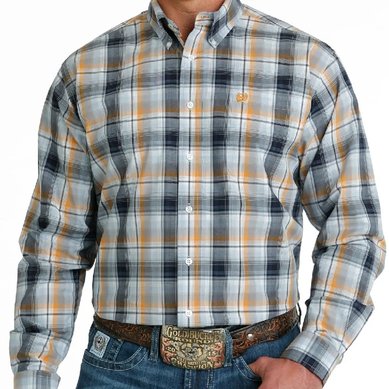 Men's western boots with a suede shaft and a leather soleCinch Men's L/S Classic Fit Plaid Button Down Western Shirt in Light Blue