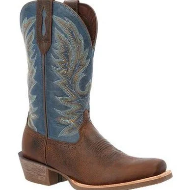 Men's genuine leather western boots with a snake - skin inlayDurango Men's Rebel Pro Hickory and Denim Western Boot