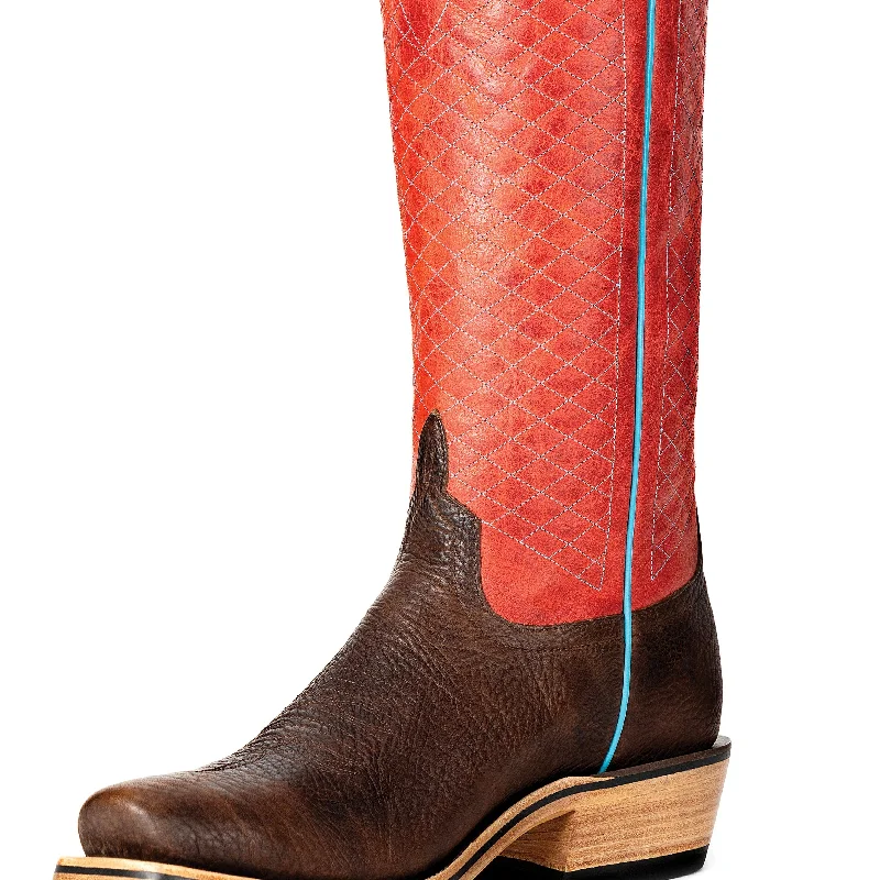 Men's western boots with a decorative inlay on the toe and heelHorse Power Red Shrunken Shoulder Western Boot